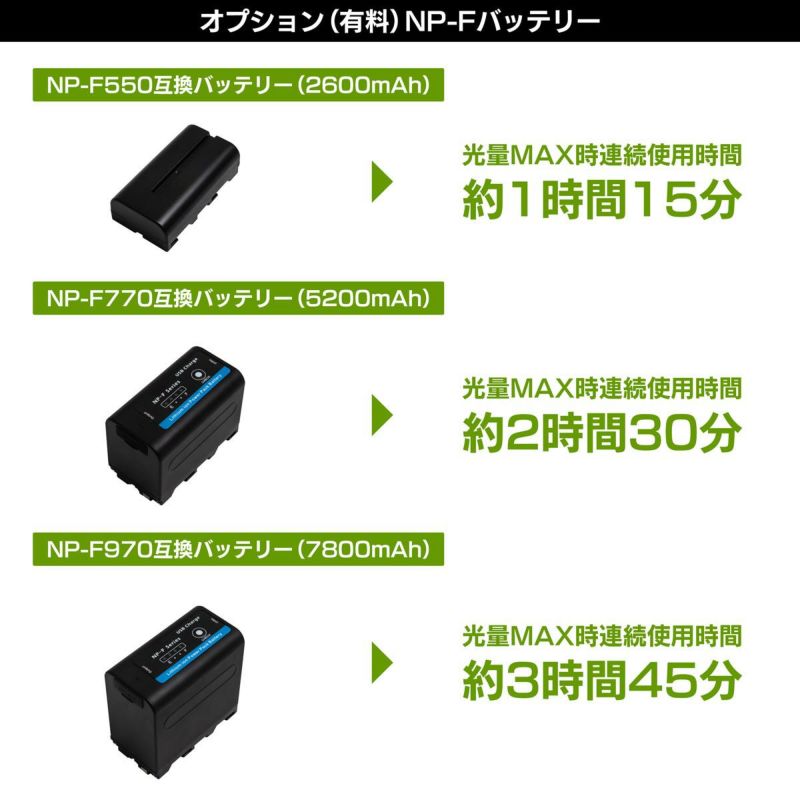 LEDビデオライトポライトスクエア15Bmini_オプションバッテリー
